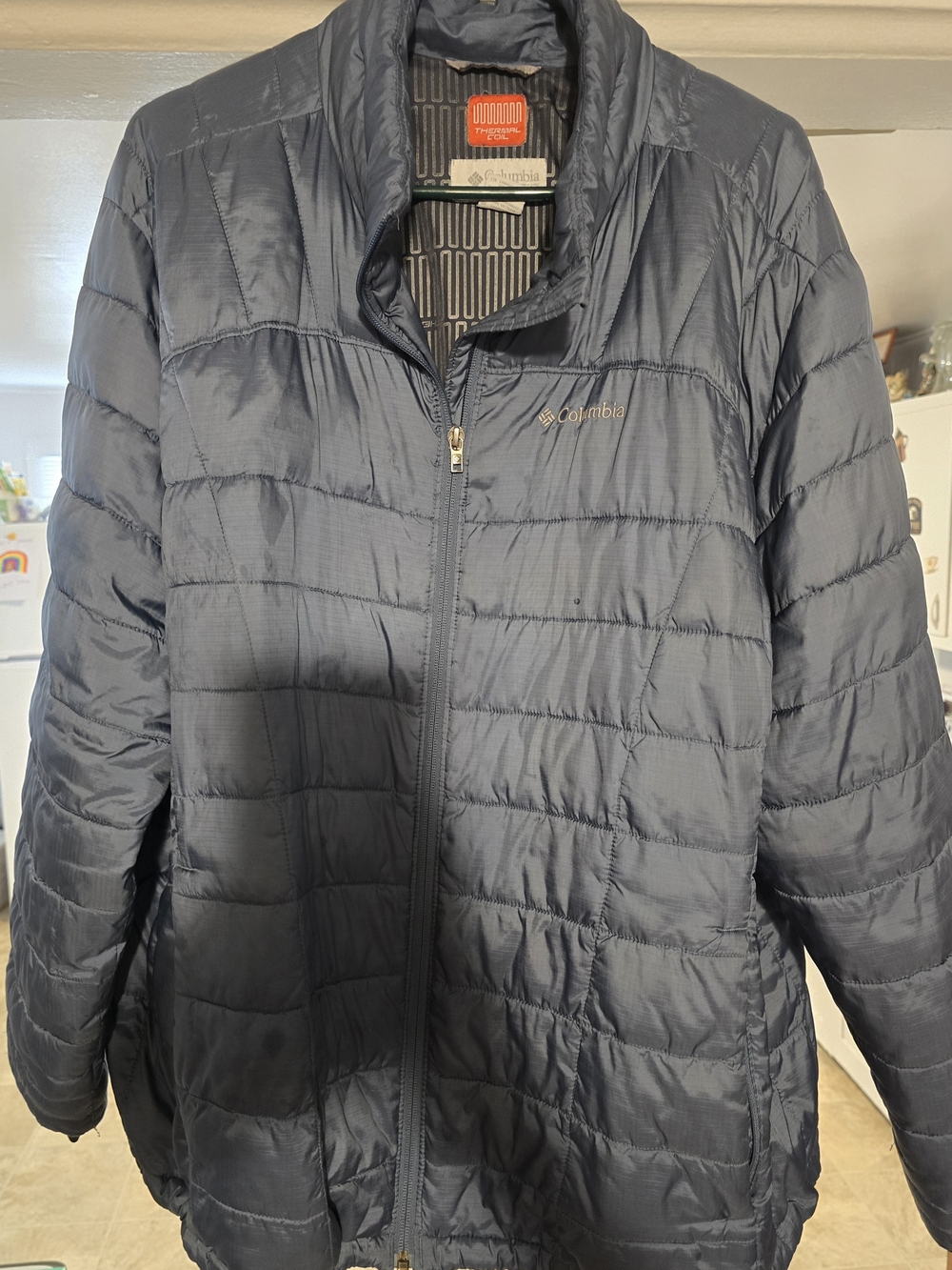 Columbia Women's Navy Quilted Packable Puffer Jacket Gray Blue